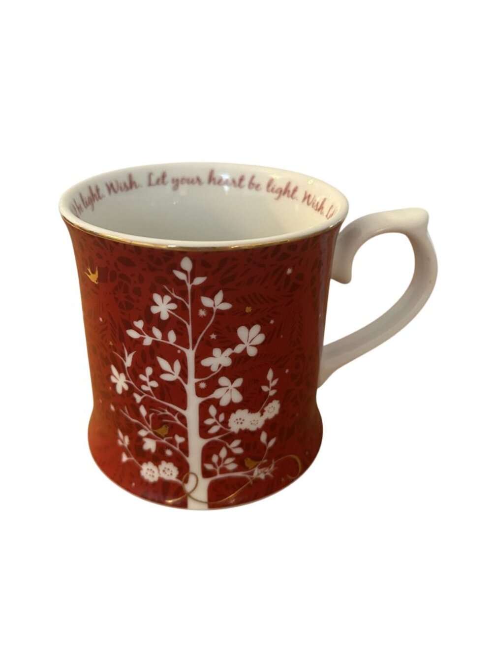 Starbucks 2009 Holiday "Let Your Heart Be Light" Wish Mug By Rosanna Red White